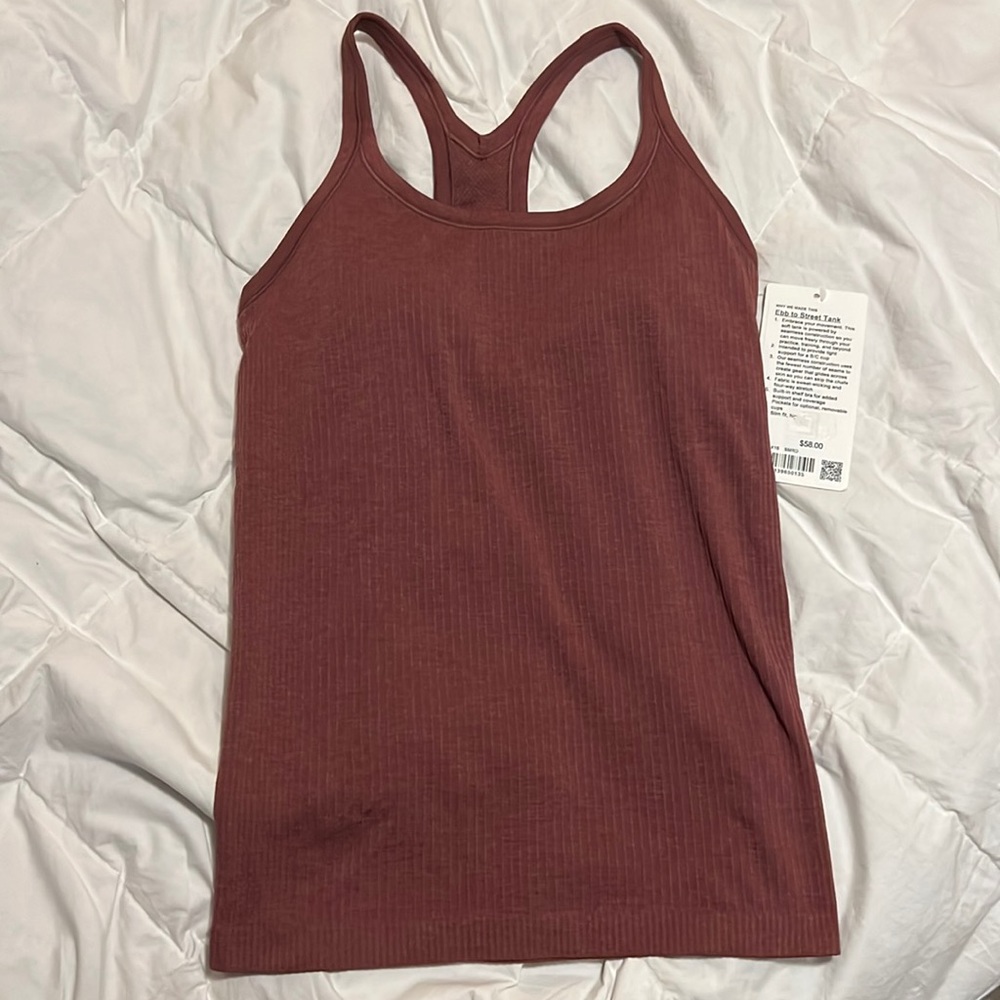 Lululemon Ebb to Street Tank size 6 in Smokey red (maroon like color) NWT